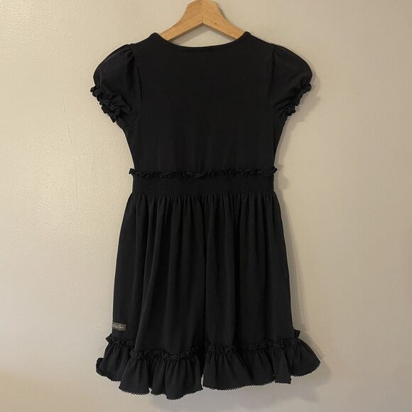 Matilda Jane Perfectly Paired Black Short Sleeve Lap Dress Sz 10 Girls - Picture 6 of 6